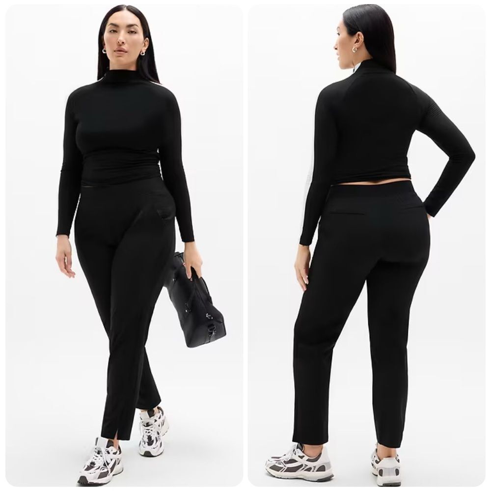 Athleta Brooklyn Mid Rise Ankle Pant in Black | Size 12